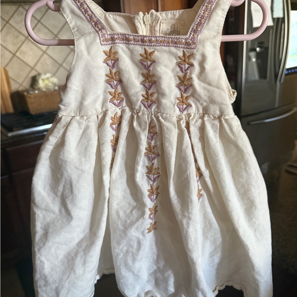 Adorable White Baby Dress with Embroidery